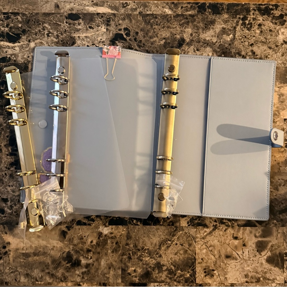 A5 Slim Binder Rings Insert for Coach Notebook Cover! Gold